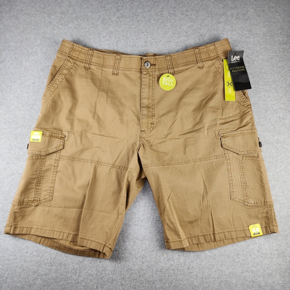 NEW Lee‎ Extreme Motion Ripstop Cargo Shorts Men's 44 Big & Tall Tan 12" Inseam
